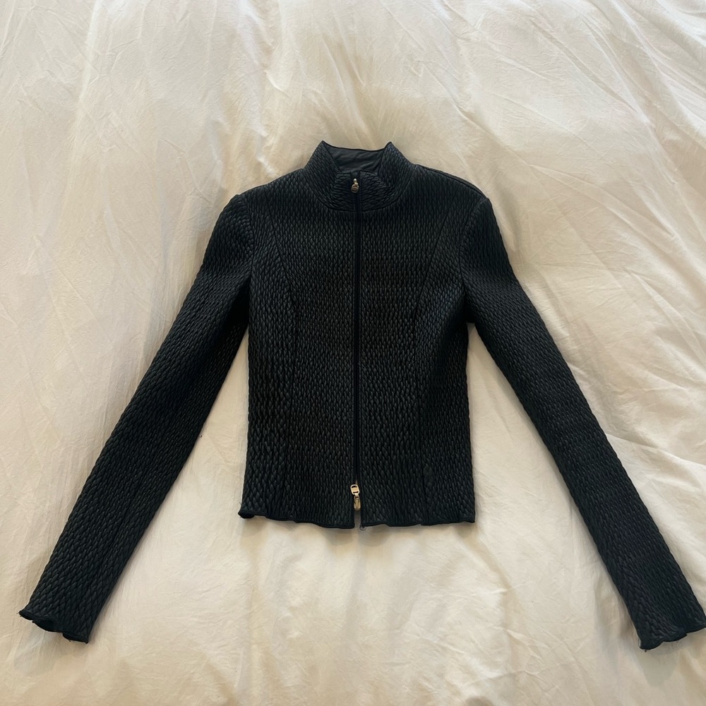 Salvatore Ferragamo Black Leather Jacket
